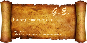 Gerey Emerencia névjegykártya